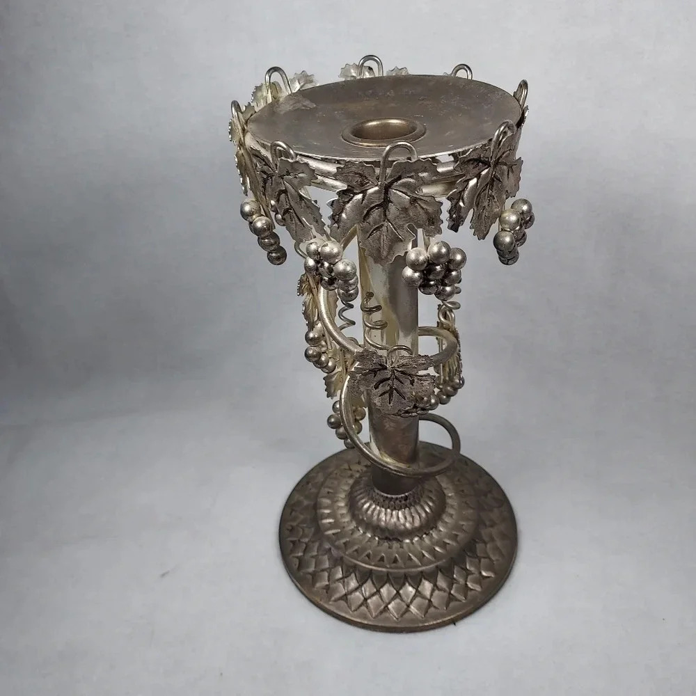 Silverplate Grapevine Candlestick - Picture 1 of 6